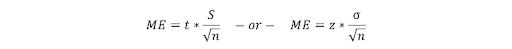 Margin error formula.